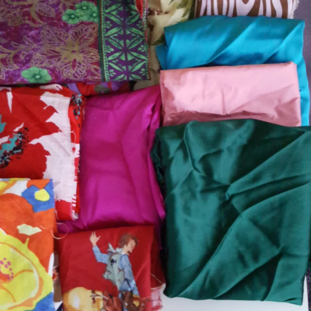 Fabrics Stash Silks Cottons Cashmere Cotton Florals Boho DIY Sewing Supplies